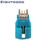 Eightwood Fakra HSD LVDS 4 Pin Connector Z A H B C Coding Straight Jack Female PCB Mount for Satellite Radio Reverse Image