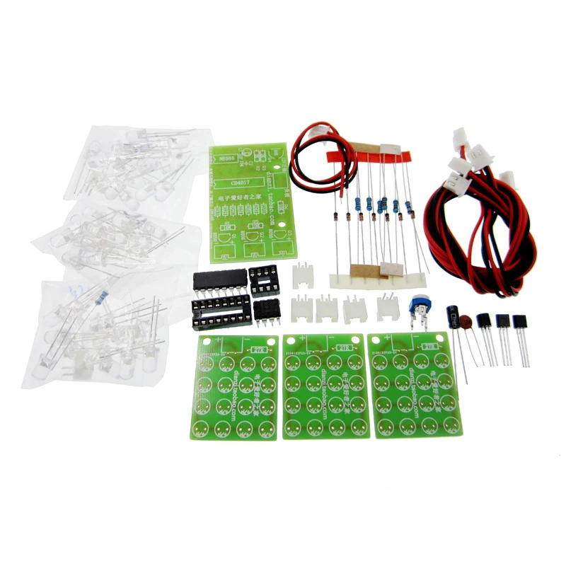 Электронный светильник для самостоятельной сборки CD4017 + NE555, вспышка, мигасветодиодный, набор для самостоятельной сборки