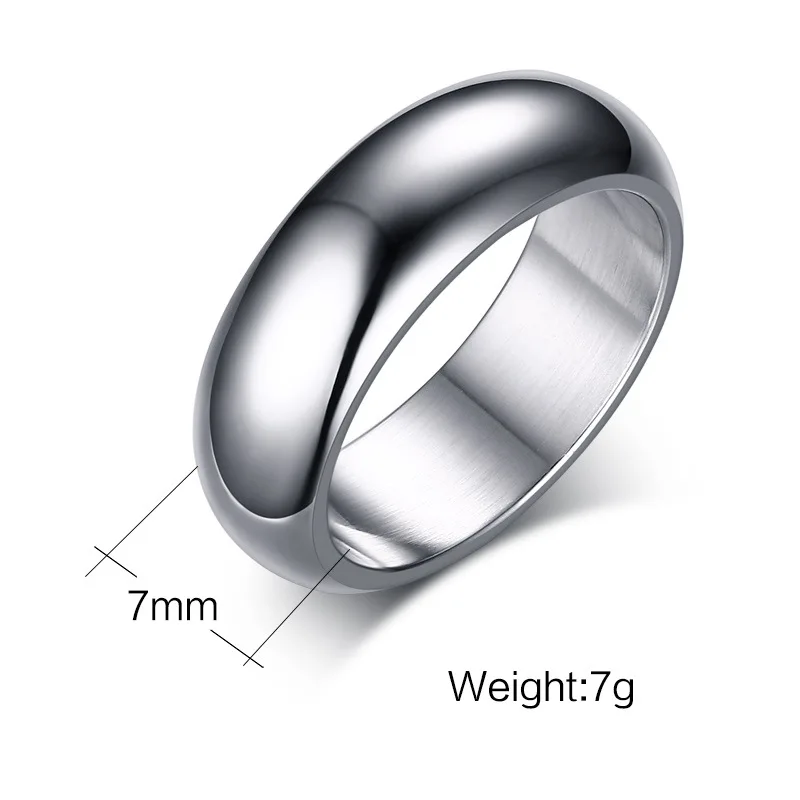 Alisouy 1pc Size 6-13 Solid Stainless Steel Smooth Ring Blue Black Rose Gold Color Wedding Band Rings Men\'s Jewelry