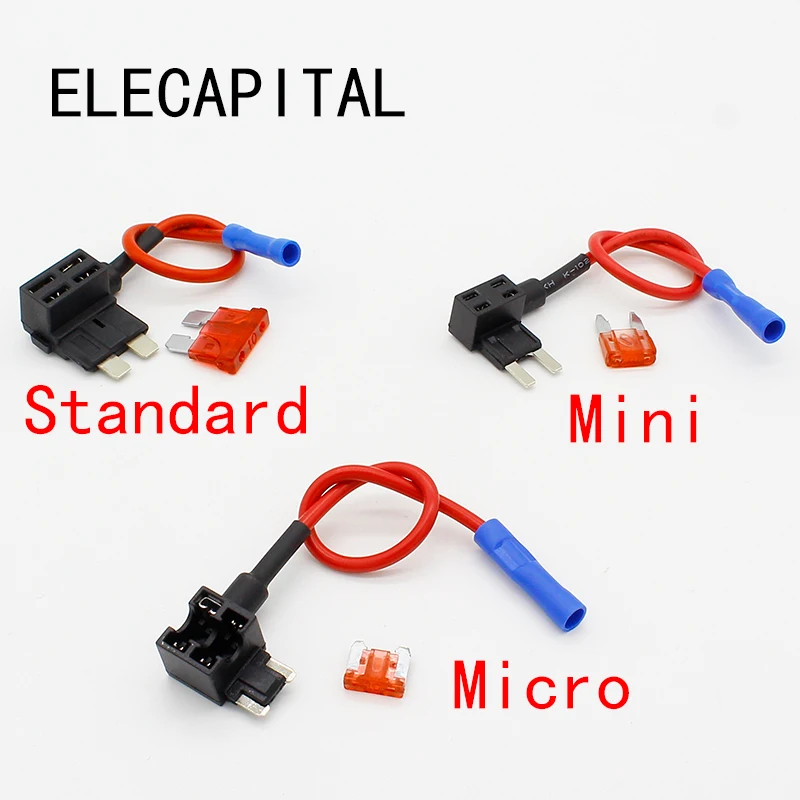 Dodaj obwód Standardowe/Mini/Micro Blade Skrzynki bezpieczników Uchwyt Piggy Back Bezpieczniki Tap