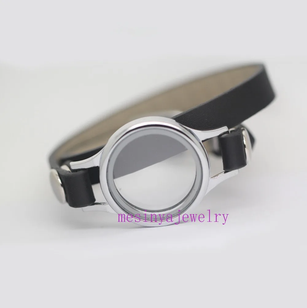 

10pcs 30mm plain magnet Floating charm memory living glass locket black bracelet ,charms not included