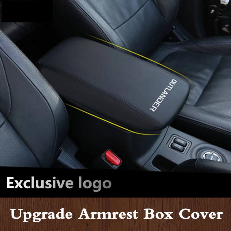 For Mitsubishi Outlander 2013-2021 Leather Car Armrest Pad Center Console Armrests Box Storage Cover Protection Cushion Mat