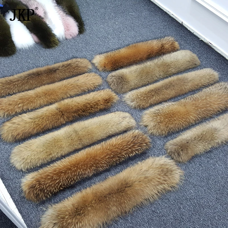 Real Raccoon Fur Scarf Women 100% Natural Raccoon Fur Collar Winter Warm Fur Collar Scarves For Long 80cm