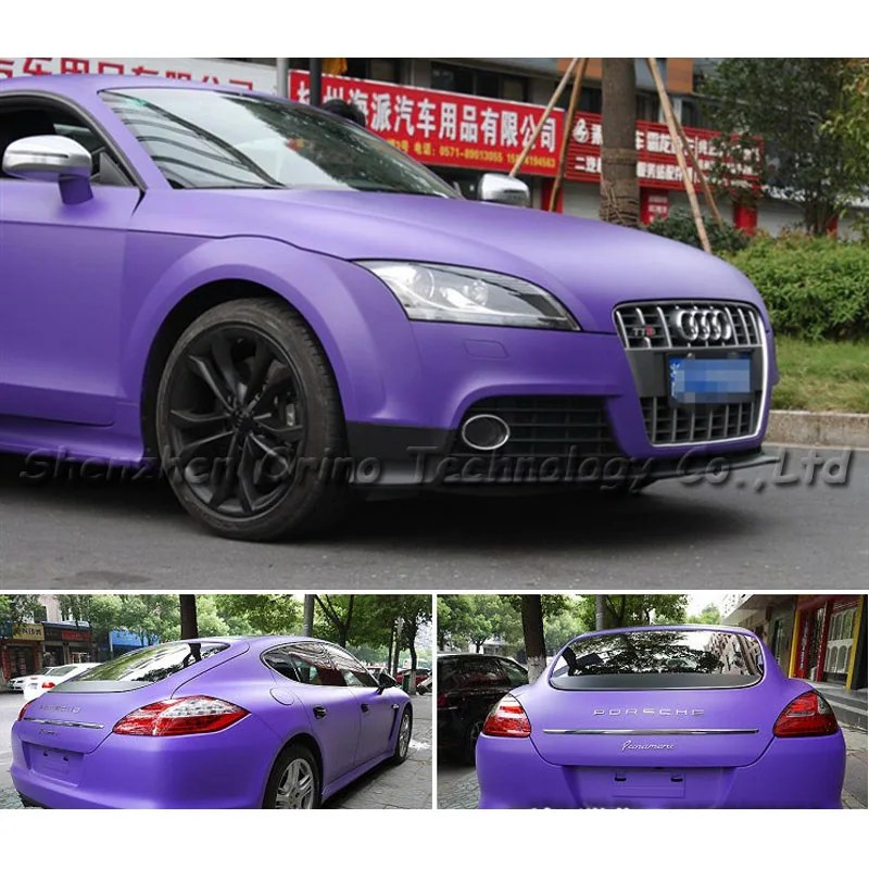 

Purple Matte Vinyl Wrap Film With Air Bubble Free Purple Matt Film Foil Car Wrap For Vehcicl Graphic Size 1.52x30m/Roll