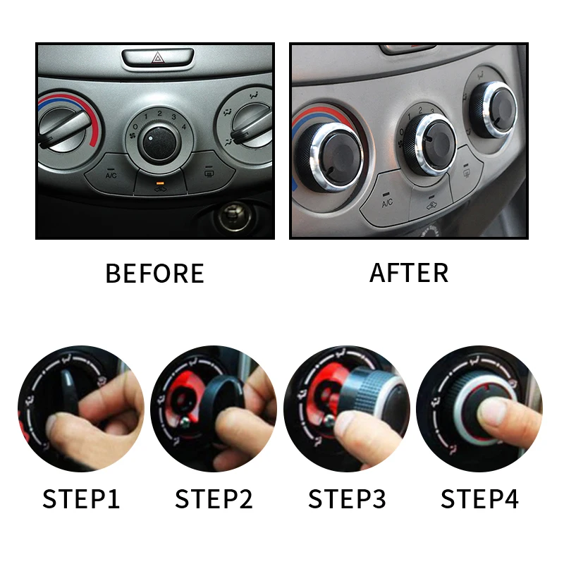 3pcs/set For chevrolet sail switch conditioning heat control switch ac knob For Chevrolet Sail 2008 to 2014 Car Accessorie