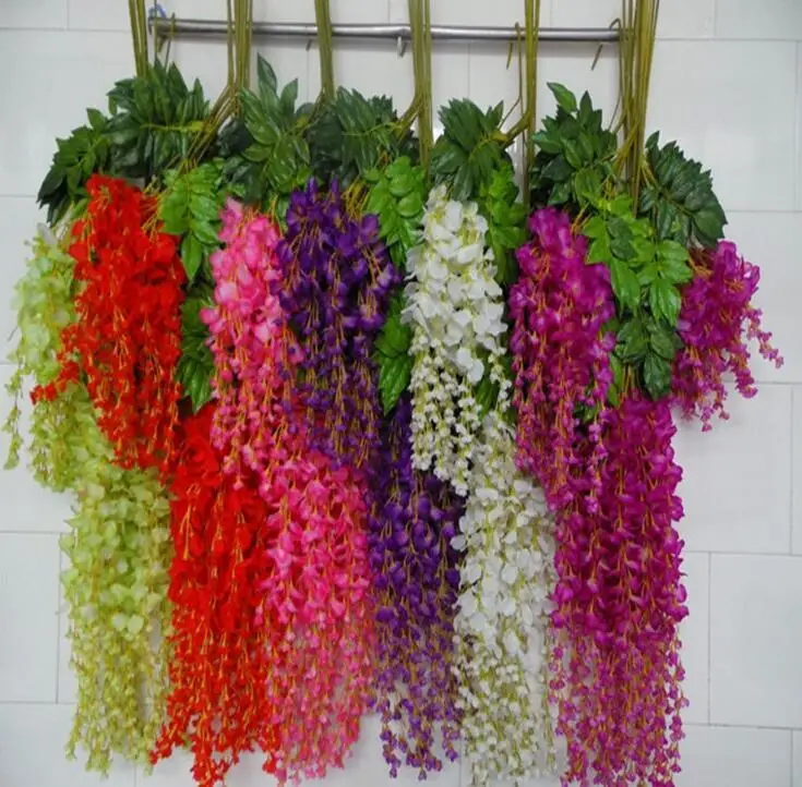 

Artificial Ivy Wisteria Silk Flower Vine Garland for Wedding Centerpieces Decorations Bouquet Home Decor Cheap Wholesale