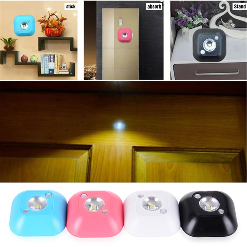 Mini Smart Wireless Sensor LED Night Light PIR Magnetic Wall Lamp Infrared Motion Emergency LED Lamps for Bedroom Cabinet Stairs