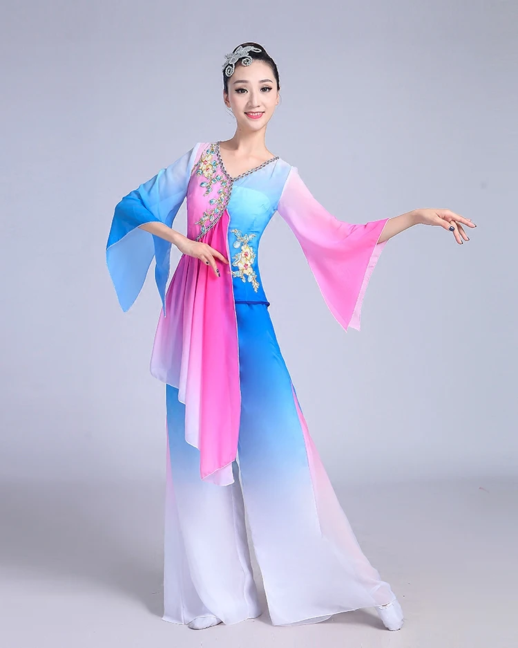 Hanfu new style hmong clothes classical national costumes Yangko clothing stage performance clothing costumes dance costume