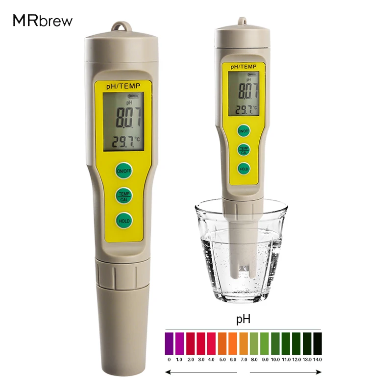 Professional Mini PH Meter Automatic Correction Waterproof Acidity Meter Pen Type Quality Analysis Device With Backlight