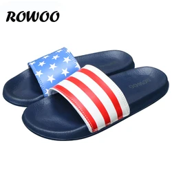 Mens Slides Flat Flip Flop Non-Slip Designer Striped Sandals Home Slippers Male Fashion Slides Casual House Pool Footwear 2022