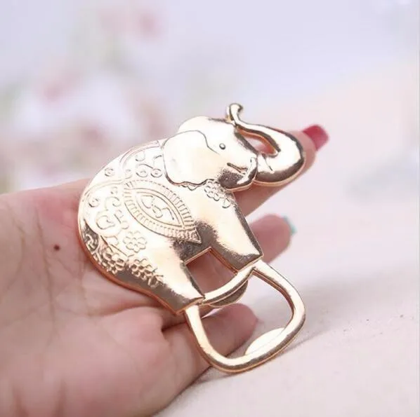 200pcs/lot Lucky Golden Elephant Bottle Opener Gold Wedding Favors Party Giveaway Gift For Guest ni265