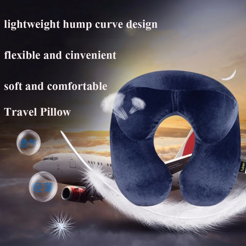 Neck Pillow U-Shape Travel Pillow for Airplane Inflatable Travel Accessories Comfortable Pillows for Sleep Home Textile