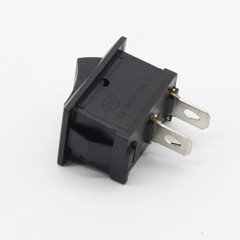 5Pcs/Lot Black Push Button Mini Switch 6A-10A 110V 250V KCD1 2Pin Snap-in On/Off Rocker Switch 5PCS/Lot 21MM*15MM BLACK