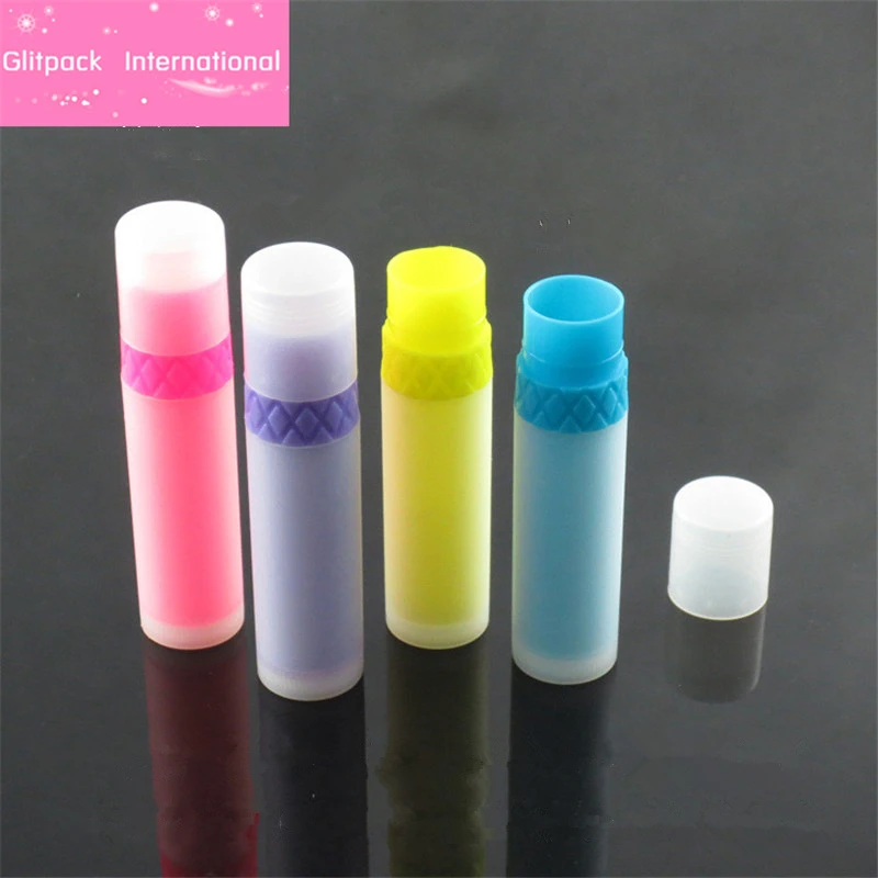 

100pcs 3g PP Empty Plastic refillable tubes for Prosecco Lipbalm Neon color cosmetics bottle cute lip Containers frosted design