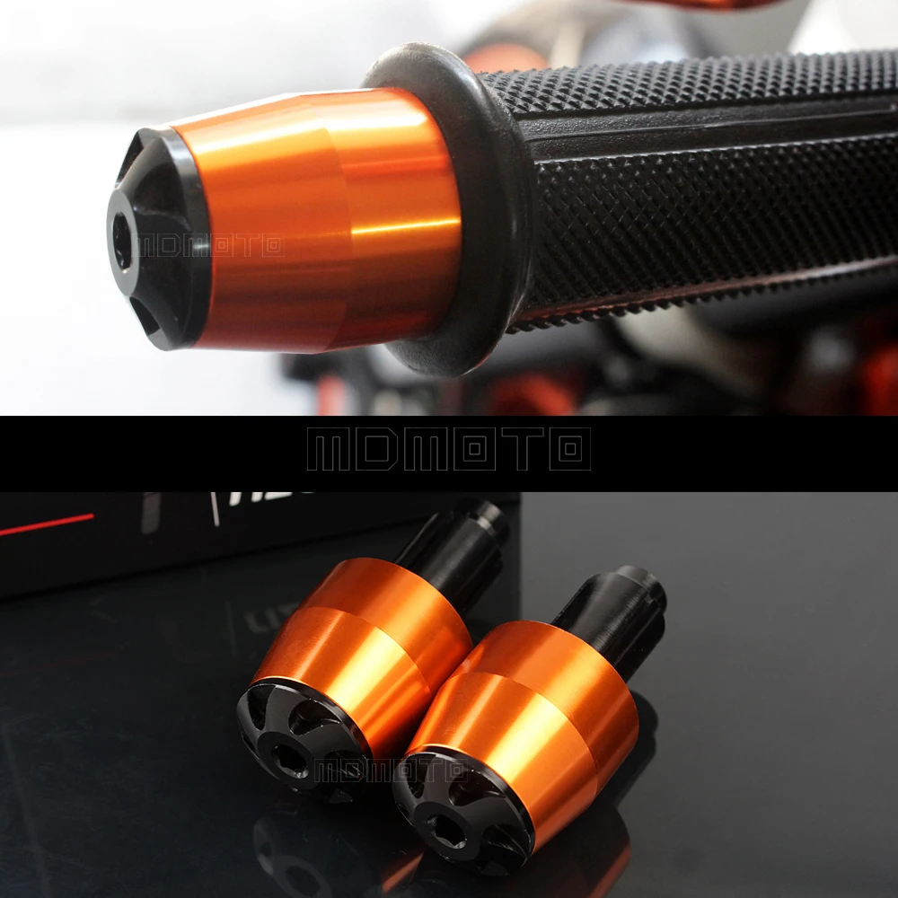 Handlebar Grip Ends Anti Vibration Slider For KTM DUKE 200 125 390 duke125 duke200 duke390 Orange CNC Handlebar Grips Bar Ends