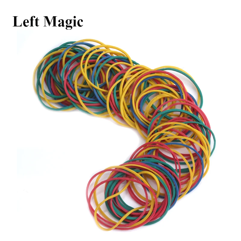 100 pcs Elastic Rubber Band three colors (yellow white multicolor) magic trick Elastic Rubber Band magicprop color Rubber band