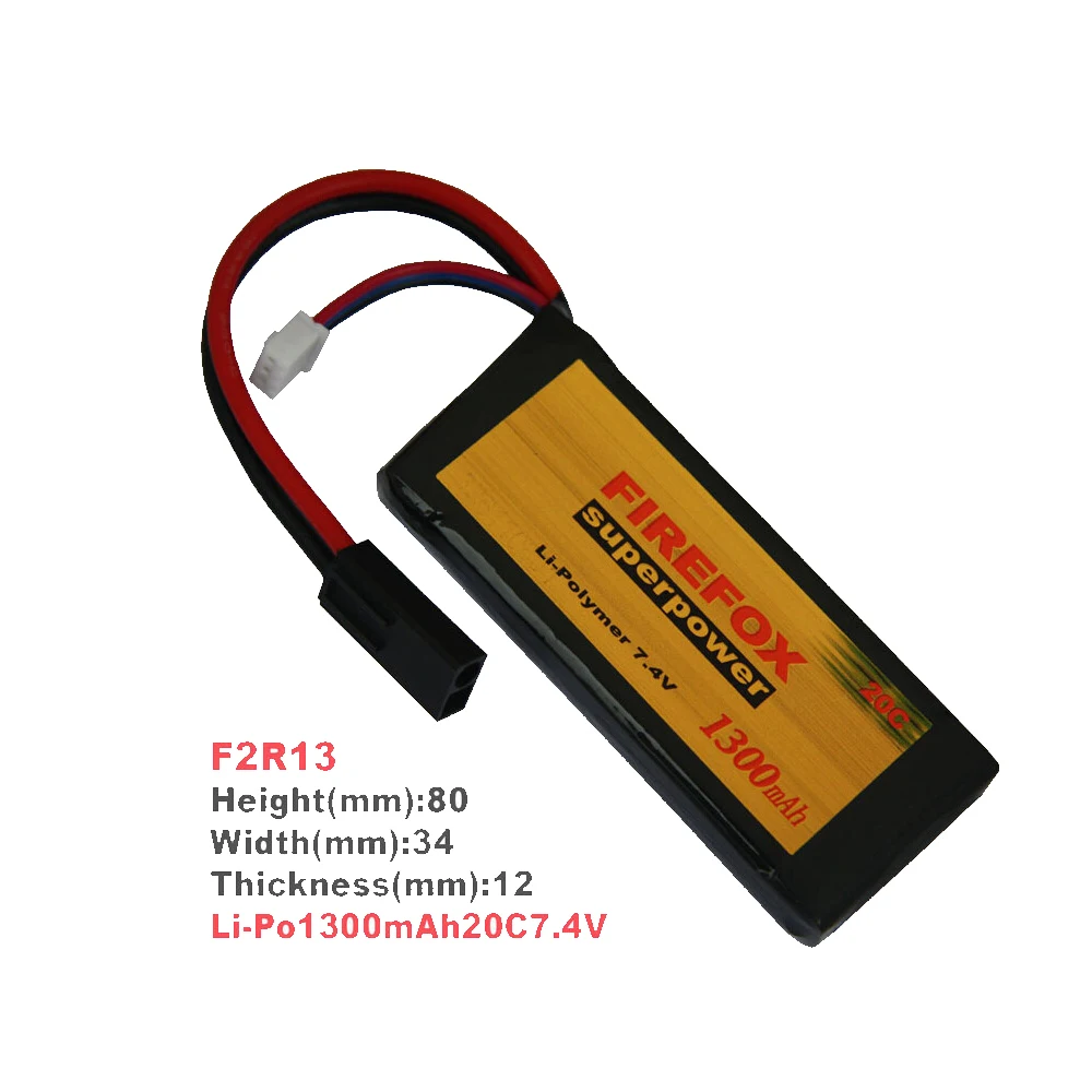 

1pcs 100% Orginal FireFox 7.4V 1300mAh 20C Li Po AEG Airsoft Battery F2R13