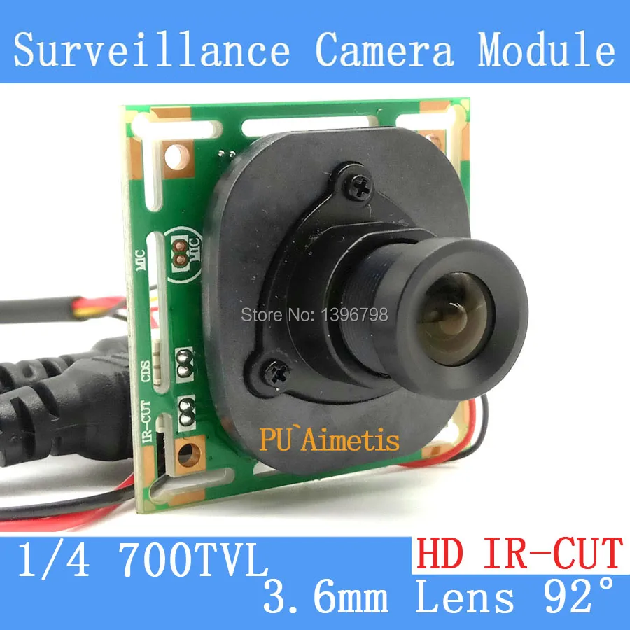 

Color HD CMOS 700TVL CCTV Camera Module 3.6mm Lens + PAL or NTSC Optional surveillance cameras IR-CUT dual-filter switch