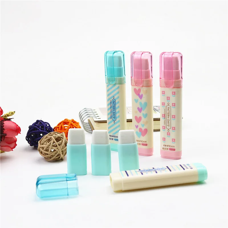 cute 3 layer eraser Kawaii Heart Flower Rubber pencil Erasers for Kids Gift 1pcs Student stationery