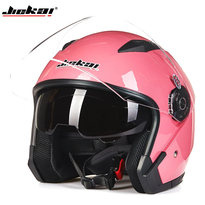 Genuine JIEKAI Helmet Motorcycle Motorbike Dual Lens Summer/Winter Open Face Helmet Moto capacete para motocicleta casco