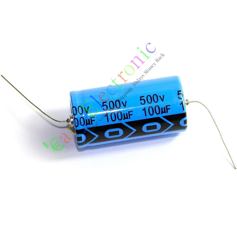 Wholesale and retail 2pc 500V 100uf 85C New long copper leads Axial Electrolytic Capacitor audio amp free shipping