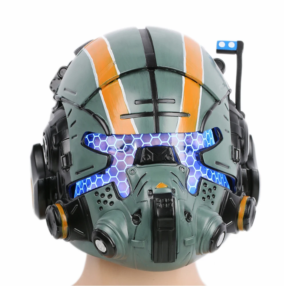 XCOSER Titanfall 2 Jack Cooper Cosplay Helmet Game Full Head Resin Mask With LED Light Costume Props Halloween Adults