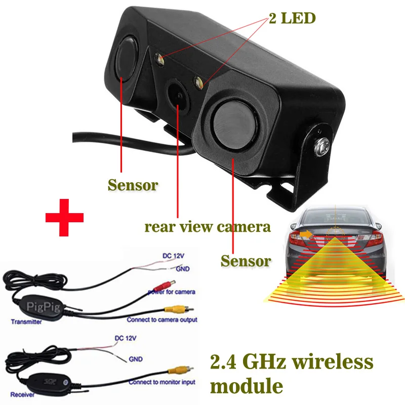 

wireless 3 in 1 Car Visual Rear View Intelligent Camera With Backup Parking Sensor Radar System For Parking Assistance