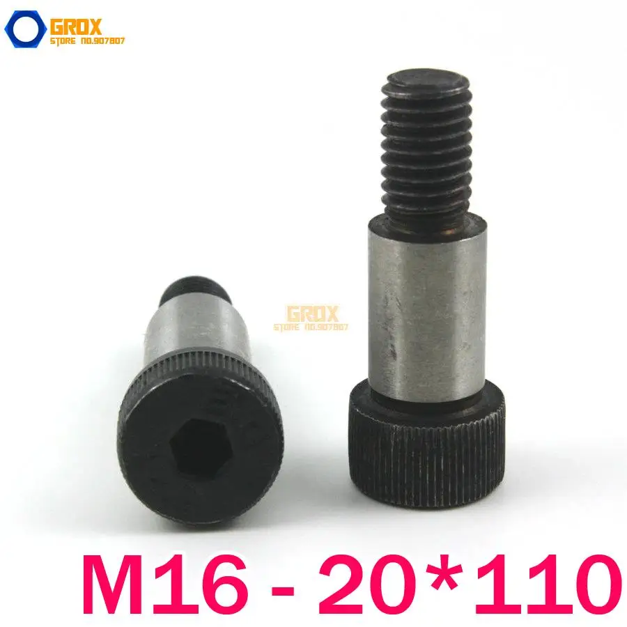 2 Pieces M16 Threaded 20*110mm 12.9 Grade Alloy Steel Hexagon Socket Head Shoulder Screw Bolt