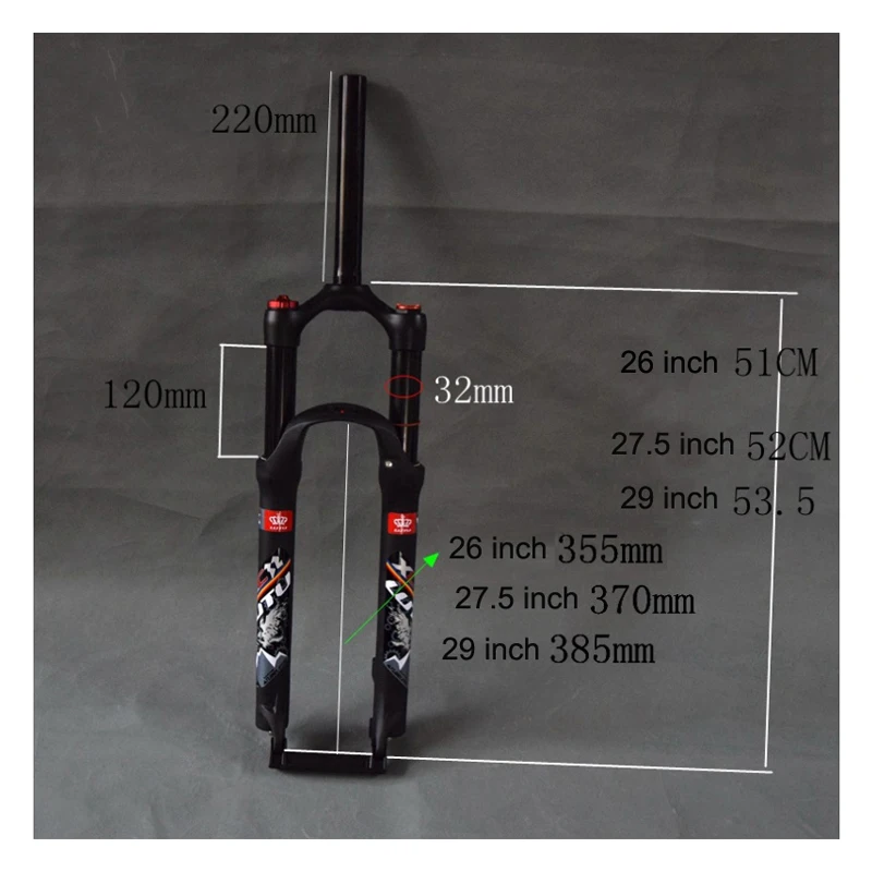 bicycle air fork 26 27.5 29 ER MTB mountain suspension fork air resilience shoulder control straight pipe Kashima inner pipe