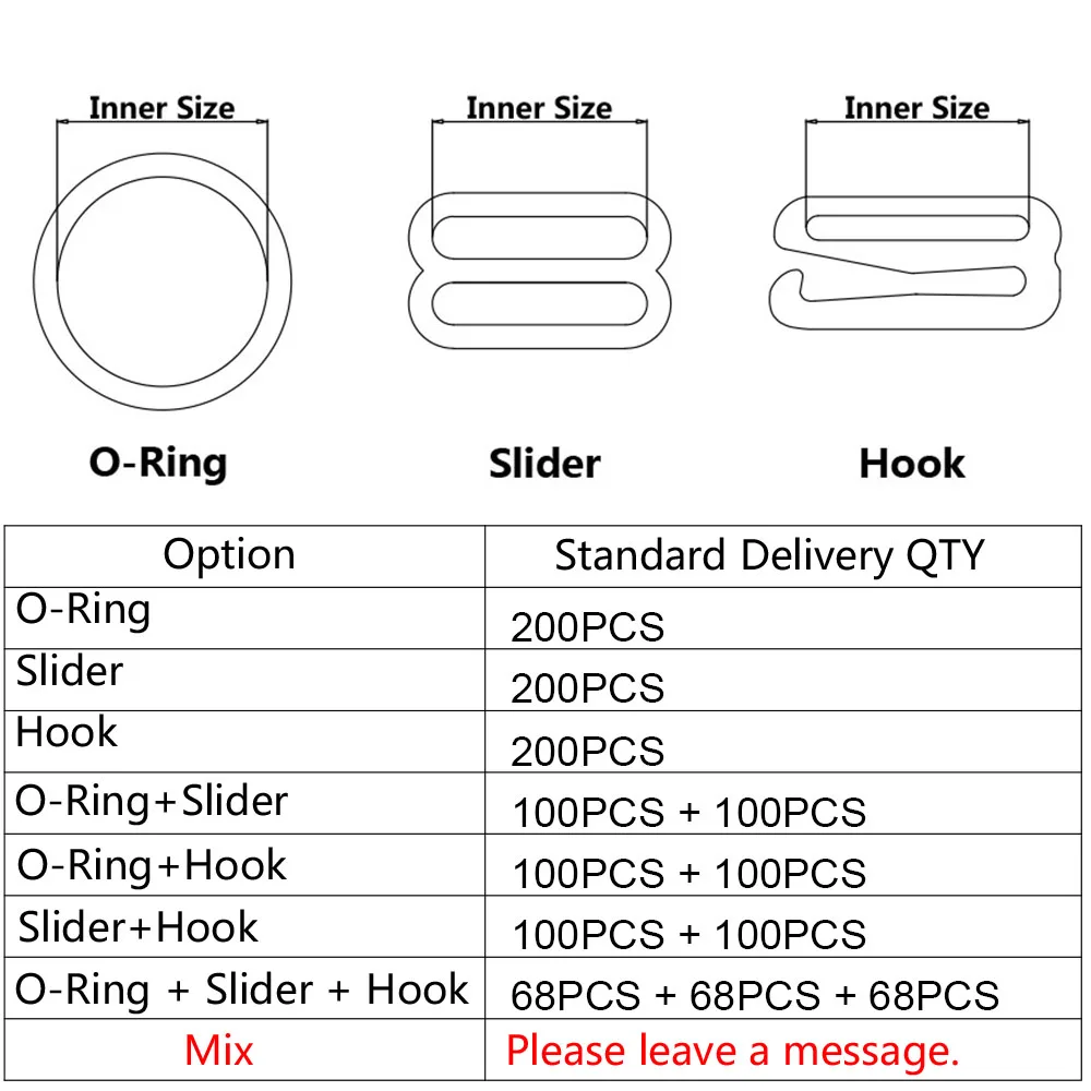 200pcs/lot high quality alloy gun black ring slider 6mm/8mm/10mm/12mm/15mm bra accessory