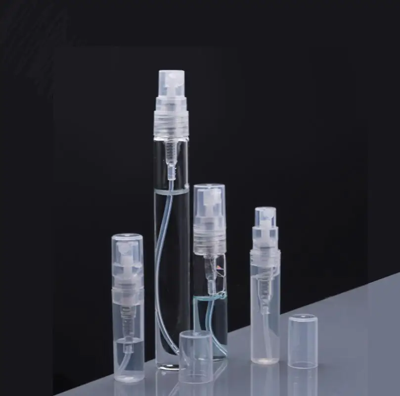 2ml 3ml 5ml 10ml Pusta szklana butelka perfum z rozpylaczem do wielokrotnego napełniania, małe fiolki z atomizerem do perfum Hurtownia LX2507