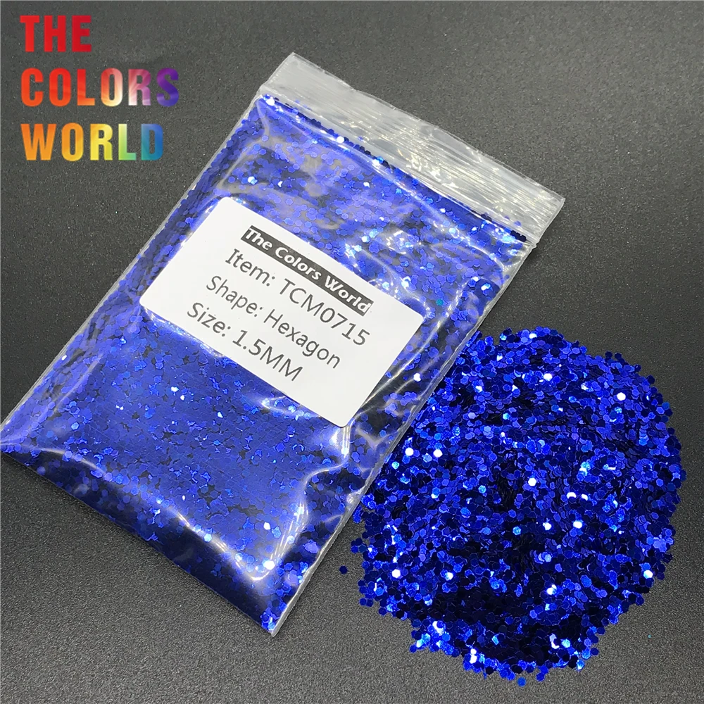 TCM0715 Dark Blue Color Metallic Luster Hexagon Shape Nail Glitter Nail Art Decoration Makeup Nail Gel Henna Tattoo Handwork DIY