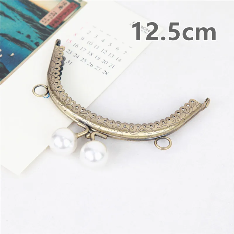 Lovely Pearl Head Metal Kiss Clasp Frame Replacement for Handmade Purse Metal Frame Handle Bag DIY Accessories KZ151324