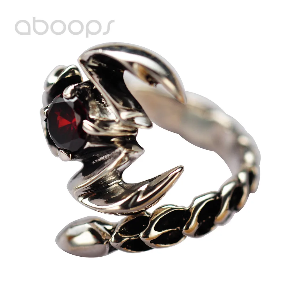 Vintage 925 Sterling Silver Scorpion Ring with Red Garnet Stone for Men Women,Adjustable Size 8.5-10,Free Shipping