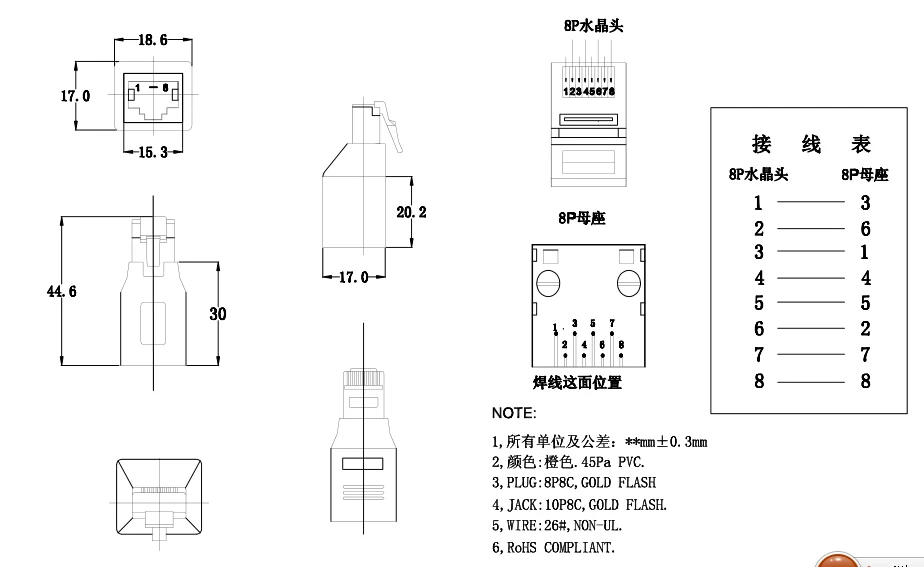Adaptador cruzado RJ45 CAT5E, conector Ethernet de red macho a hembra, nuevo, envío gratis