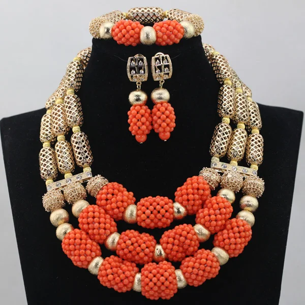 Hot Sale Amazing Red Coral Beads Necklace Jewelry Set Natural Coral Wedding Brides Statement Jewelry Set Wine Red Gift ABL722