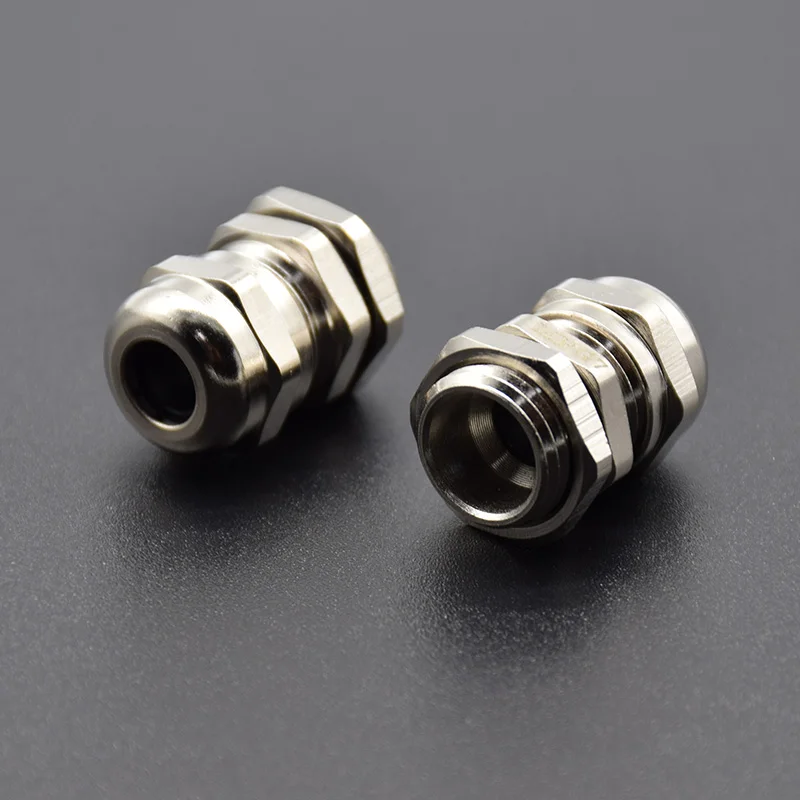 2 Pcs Stainless Steel PG7 3.0-6.5mm Waterproof Connector Cable Gland