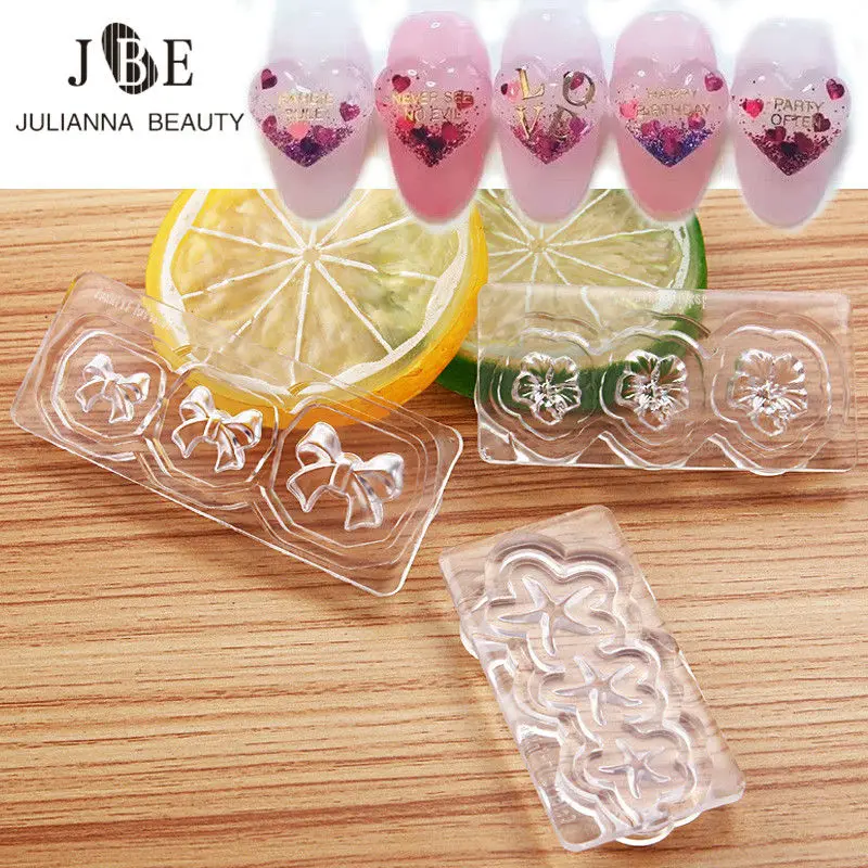 

9 Designs/Lot Fashion Reusable Acrylic Silicone Nail Art Mold Template Nail Gemstone Jewelry Maker Soft Mold Nail DIY Decoration