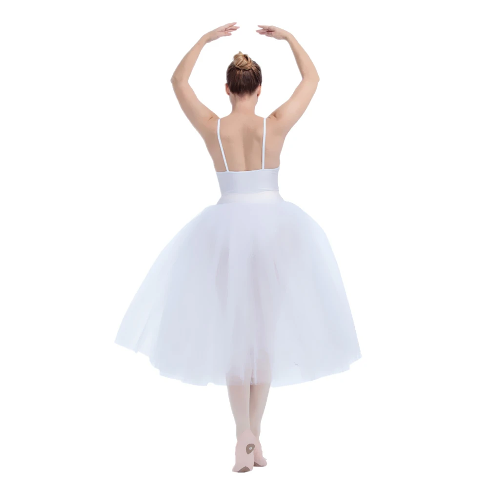 White Romantic Long Camisole Leotard Tutu for Performance for Ladies and Girls 10 More Colors Available