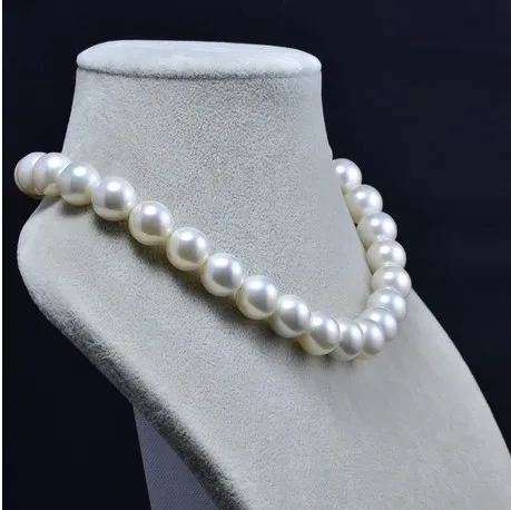 925 Sterling silver real Round 12mm very light pearl necklace