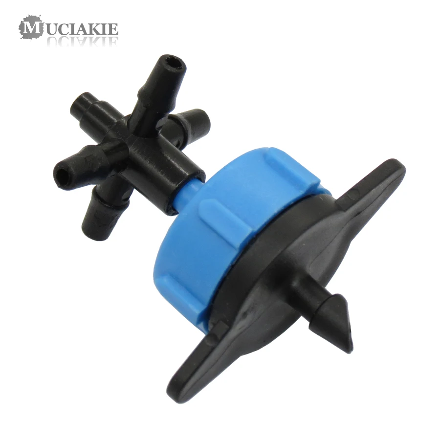 

MUCIAKIE 50PCS 8L Dripper Water Splitter 4-Way Cross Arrow Dropper Water Debit Pressure Compensating Emitter Water Regulator