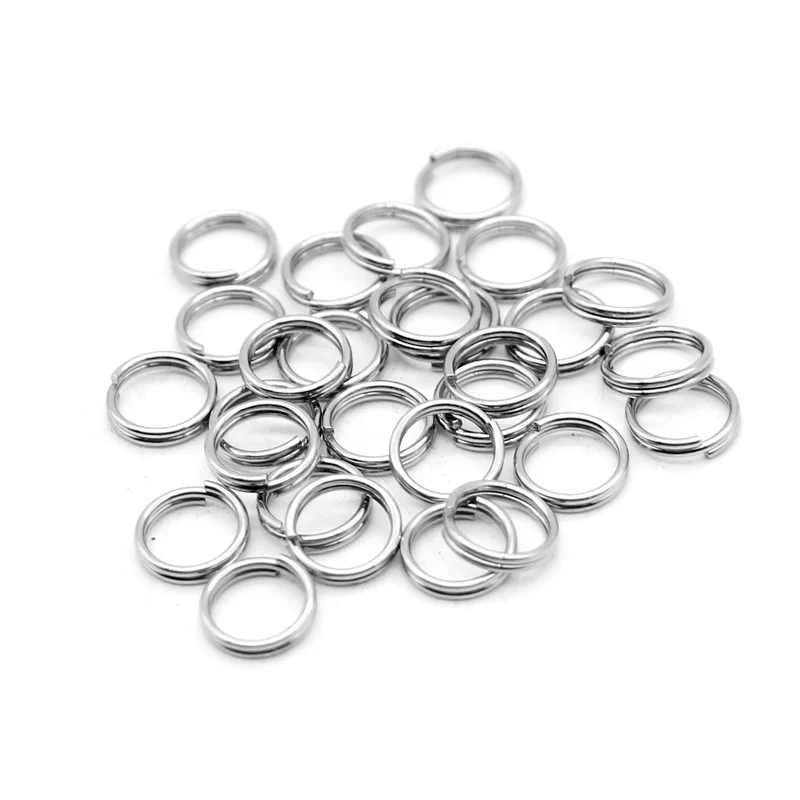Aiovlo 100pcs/lot 6 8 10 12 15 Mm Stainless Steel Jump Split Rings Key Chain Utility Connectors for Diy Jewelry Making