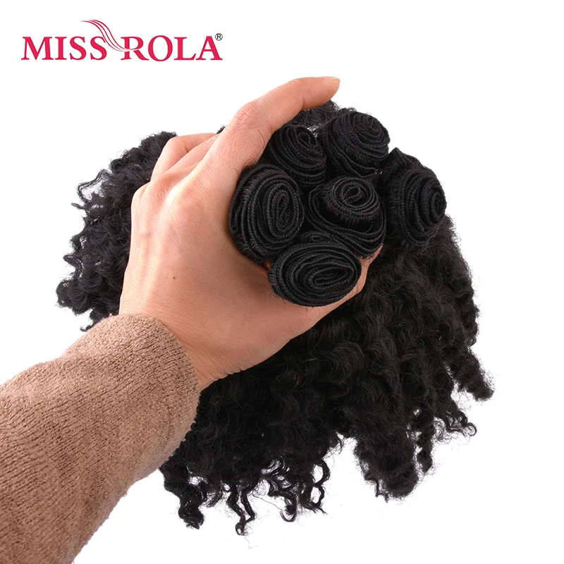 Miss Rola-extensiones de cabello de fibra de Kanekalon, pelo sintético corto y ondulado de doble trama, 100% unidades por lote