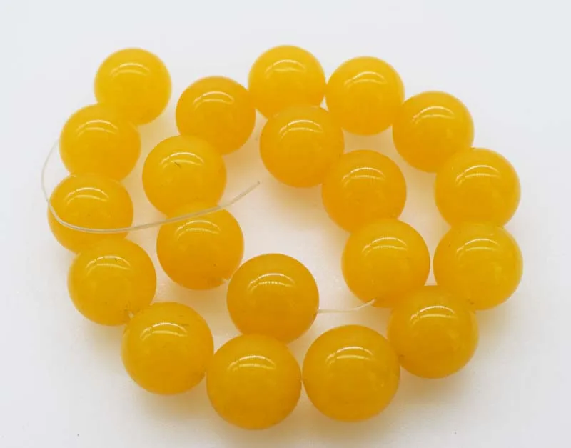 20pcs 20mm yellow jade   for DIY jewelry making  loose beads  FPPJ wholesale beads nature