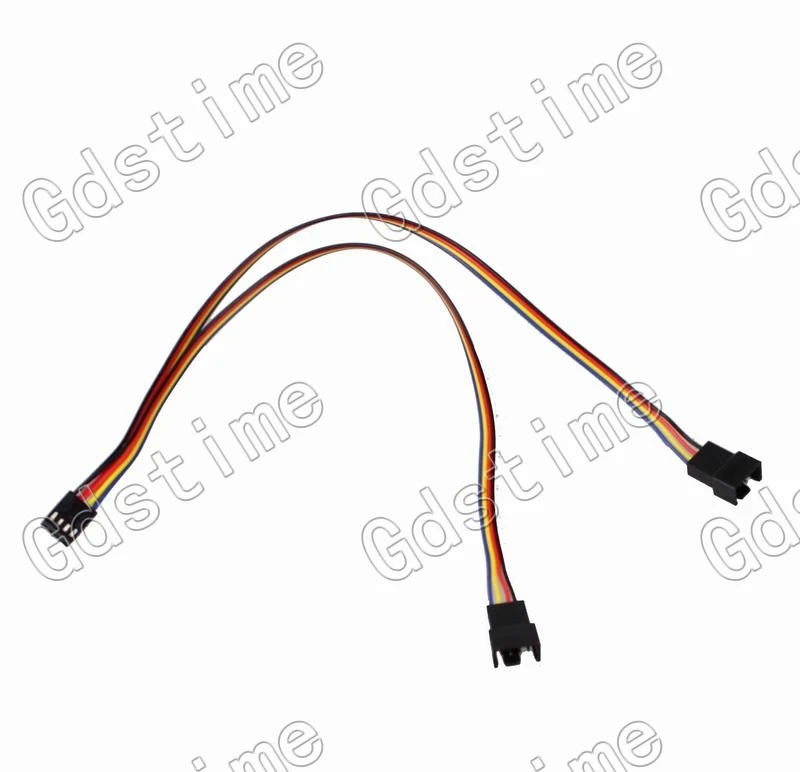 Gdstime 2pcs 4pin Female to dual 4P male cable wire 30cm for CPU PC Case Fan Y-Splitter Adapter Cable
