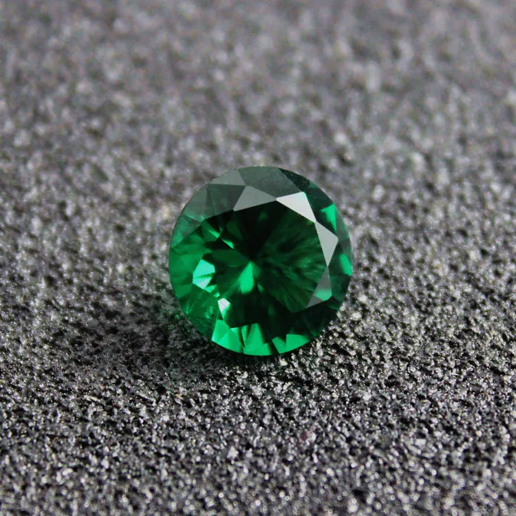 Brazil round shape created emerald gemstone beads jewelry diy making faceted bright cut gemstones beads May birthstone AAAAA