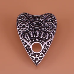 Ouija board enamel pin mysterious eye brooch sun moon star witch pagan badge black planchette pins divination jewelry Gothic gif