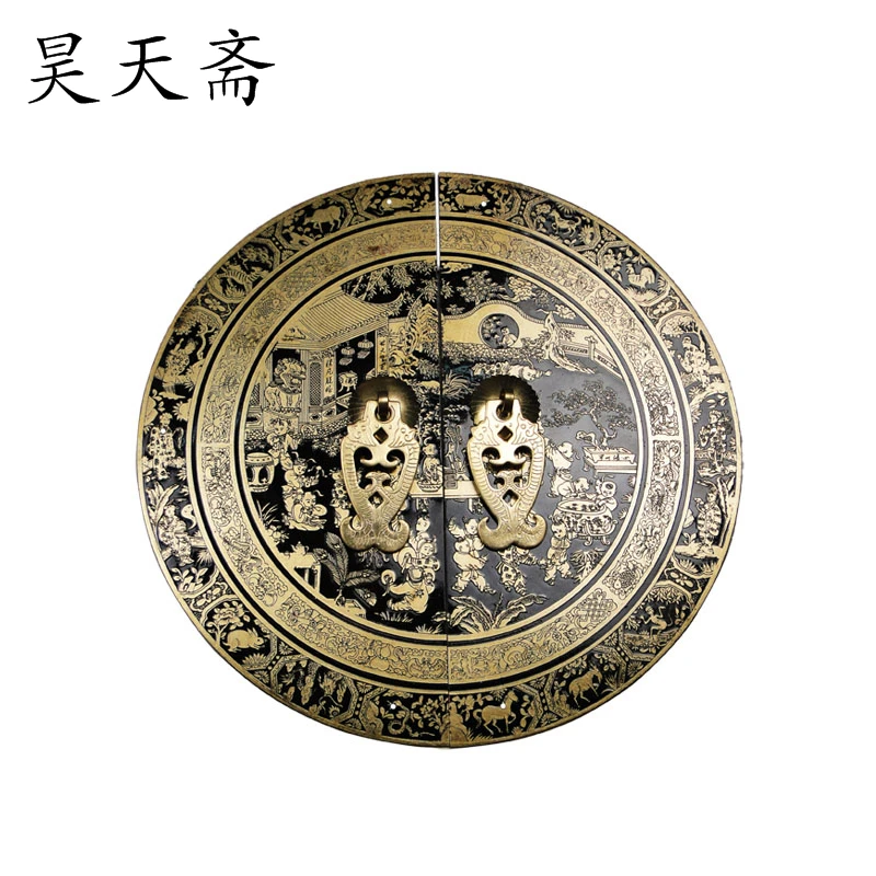 

[Haotian vegetarian] Chinese antique cabinet drawer handle HTB-153 section diameter 24CM Beizitou