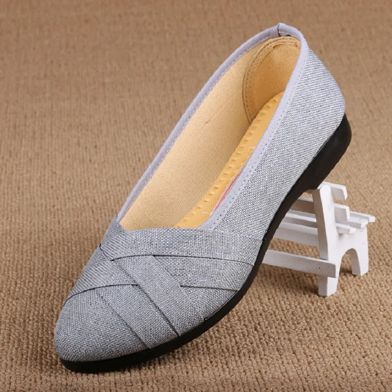 Marlisasa Chaussures Plates Femmes Women High Quality Black Ballet Dance Shoes Lady Cute Grey Comfortable Flat Loafers F2038