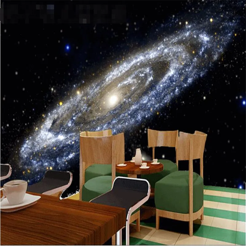 beibehang  Custom photo wall paper the Milky Way Galaxy bright black hole ceiling large mural 3d wall murals wallpaper painting